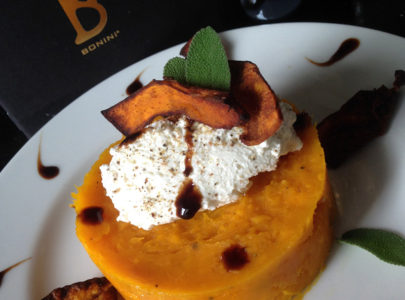 Pumpkin mousse with goat