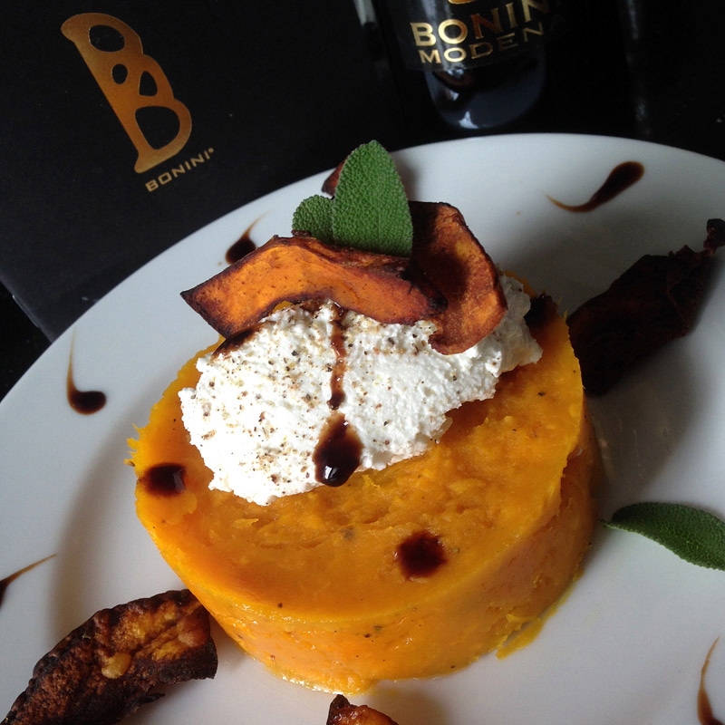 Pumpkin mousse with goat