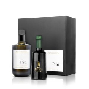 Extravirgin Olive Oil PIRO (500ml) + Bonini Black Affinato 12 years (100ml)